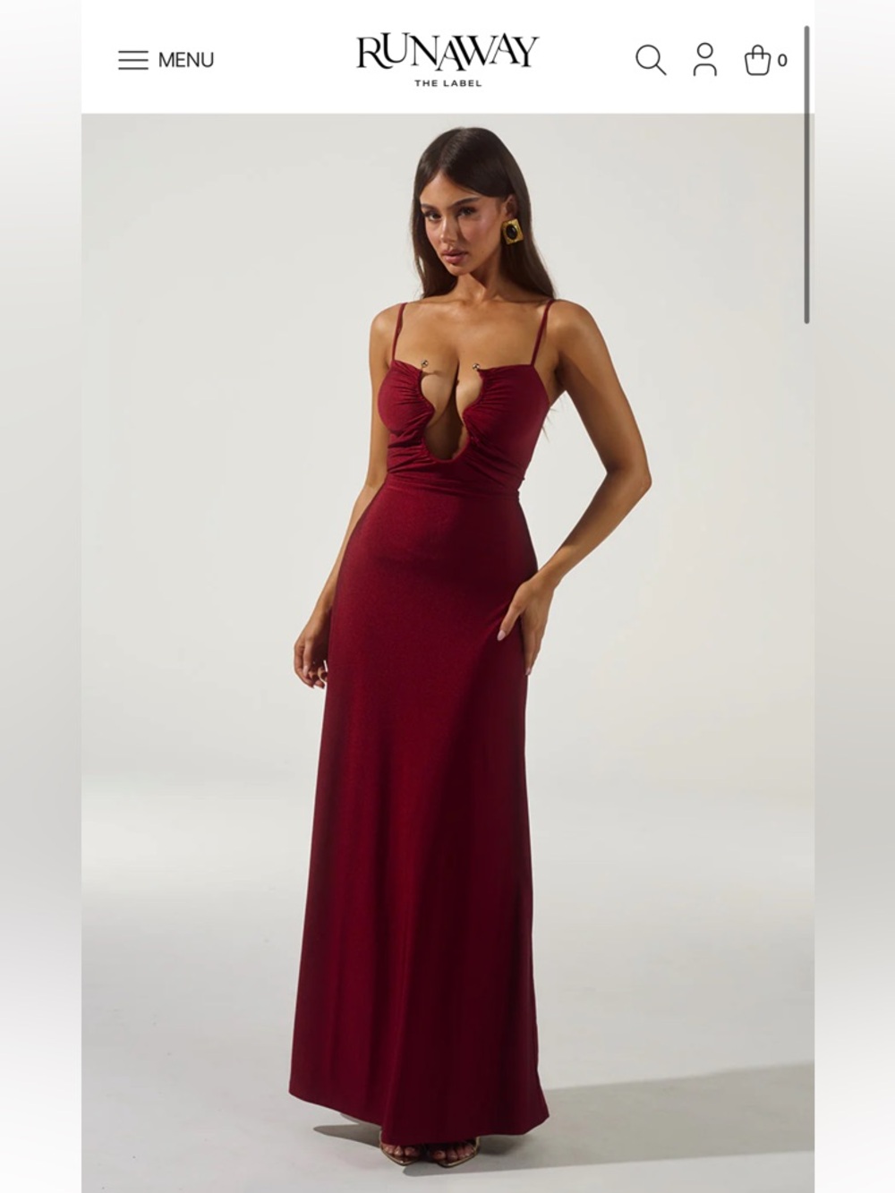 Kalena Plunge Maxi Dress - Cherry